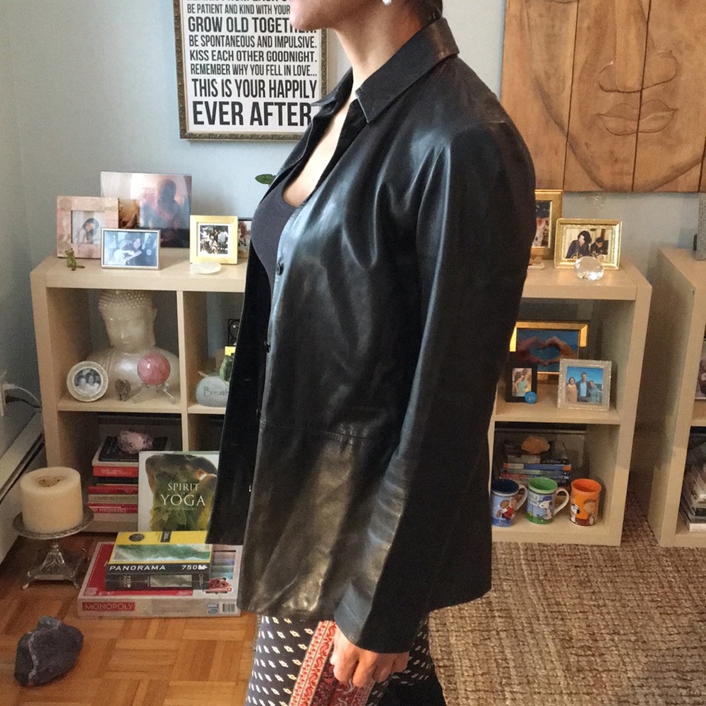 Black leather jacket